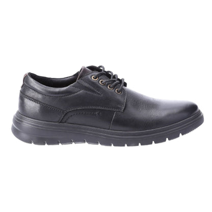 Black - Side - Hush Puppies Mens Triton Leather Casual Shoes