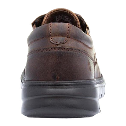 Brown - Back - Hush Puppies Mens Triton Leather Casual Shoes