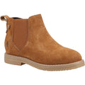 Tan - Front - Hush Puppies Girls Mini Maddy Suede Ankle Boots