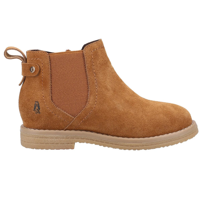 Tan - Lifestyle - Hush Puppies Girls Mini Maddy Suede Ankle Boots