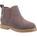 Grey - Front - Hush Puppies Girls Mini Maddy Suede Ankle Boots