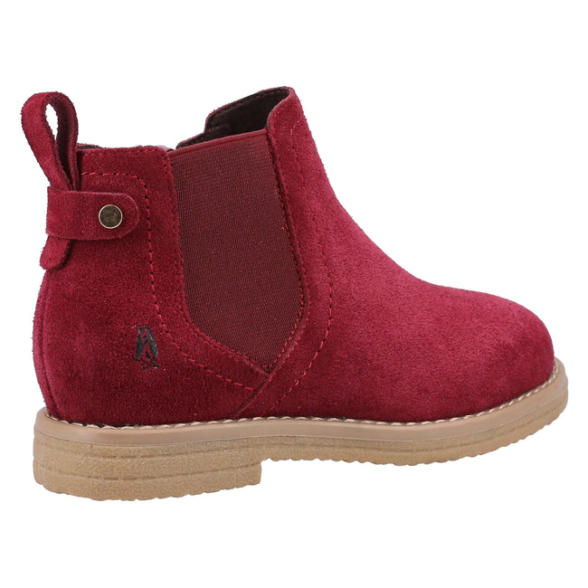 Burgundy - Back - Hush Puppies Girls Mini Maddy Suede Ankle Boots