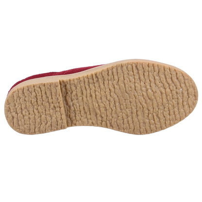 Burgundy - Side - Hush Puppies Girls Mini Maddy Suede Ankle Boots