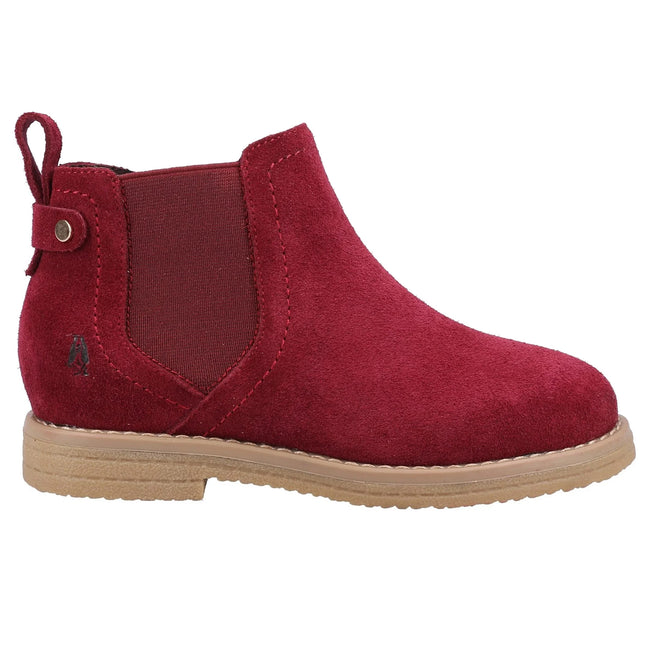 Burgundy - Lifestyle - Hush Puppies Girls Mini Maddy Suede Ankle Boots