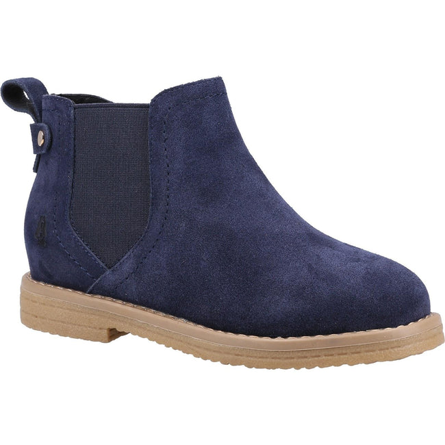 Navy - Front - Hush Puppies Girls Mini Maddy Suede Ankle Boots