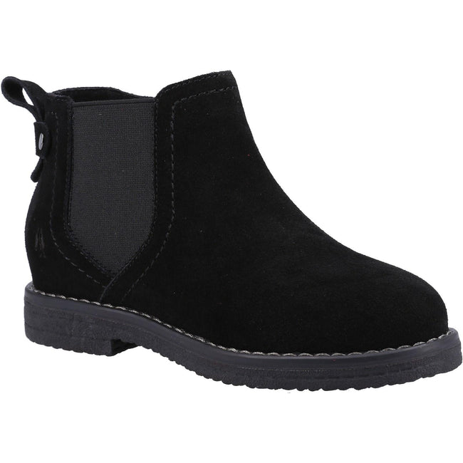 Black - Front - Hush Puppies Girls Mini Maddy Suede Ankle Boots
