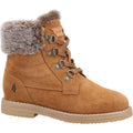 Tan - Front - Hush Puppies Girls Mini Florence Suede Ankle Boots
