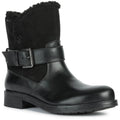 Black - Front - Geox Womens-Ladies Rawelle Nappa Leather Ankle Boots
