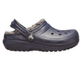 Navy-Charcoal - Back - Crocs Childrens-Kids Classic Lined Clogs