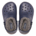Navy-Charcoal - Lifestyle - Crocs Childrens-Kids Classic Lined Clogs