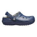 Navy-Charcoal - Back - Crocs Childrens-Kids Classic Lined Clogs