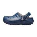 Navy-Charcoal - Side - Crocs Childrens-Kids Classic Lined Clogs