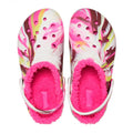 Electric Pink-Yellow-White - Lifestyle - Crocs Childrens-Kids Classic Marble Lined Clogs