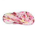 Electric Pink-Yellow-White - Pack Shot - Crocs Childrens-Kids Classic Marble Lined Clogs