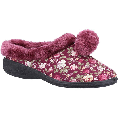 Burgundy - Front - Fleet & Foster Womens-Ladies Buzzard Slippers