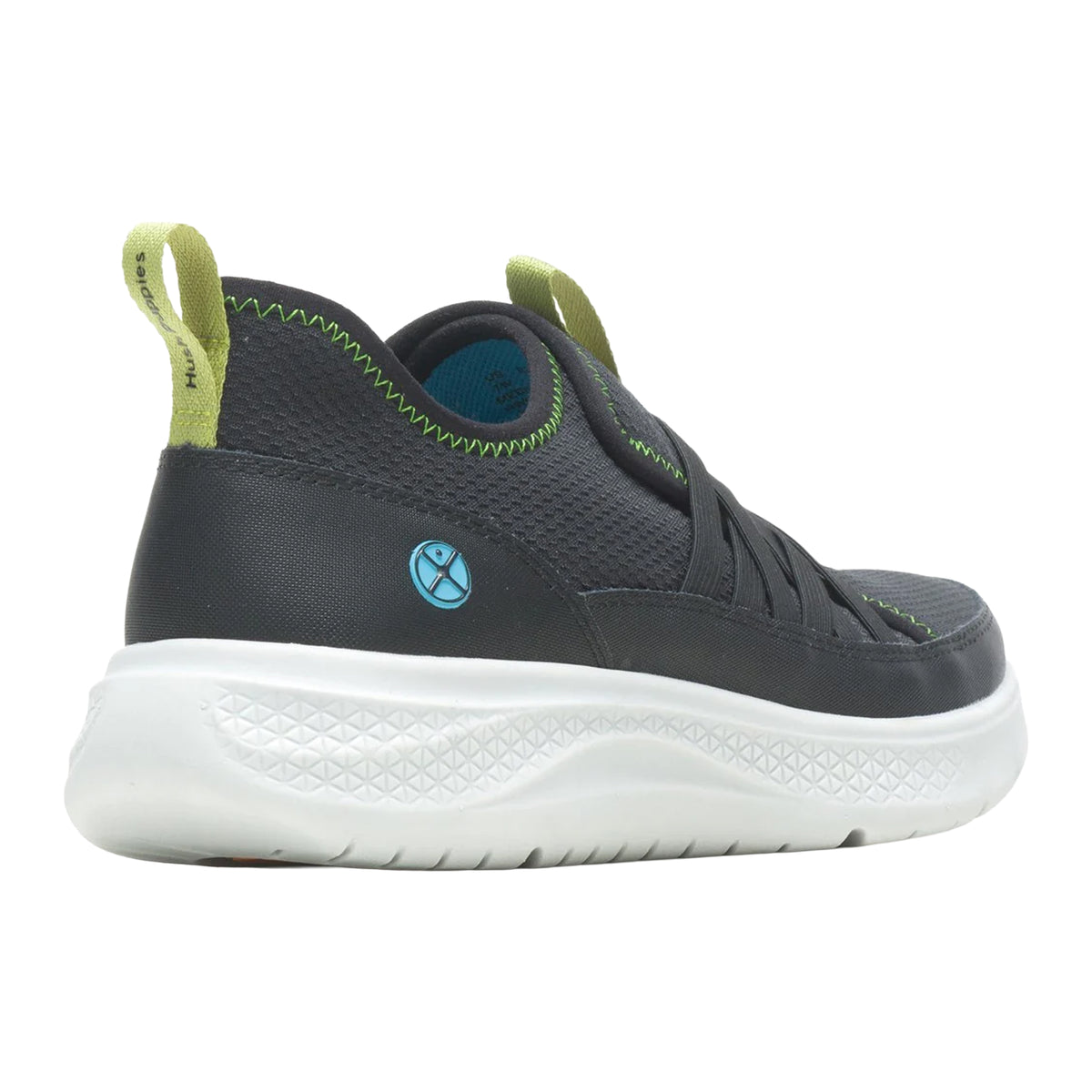 Black - Back - Hush Puppies Womens-Ladies Elevate Leather Trainers