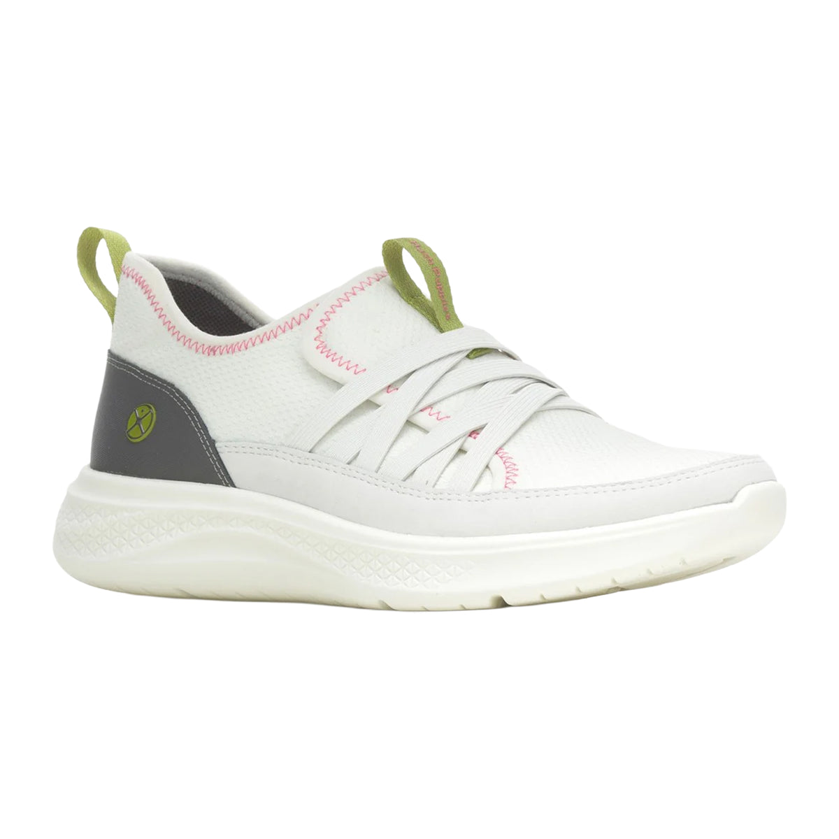 White - Front - Hush Puppies Womens-Ladies Elevate Leather Trainers