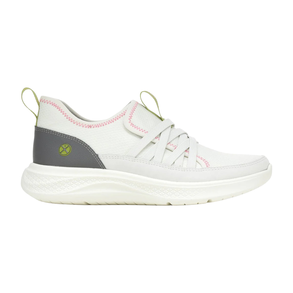 White - Back - Hush Puppies Womens-Ladies Elevate Leather Trainers