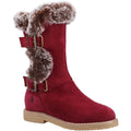 Burgundy - Front - Hush Puppies Girls Mini Megan Suede Boots