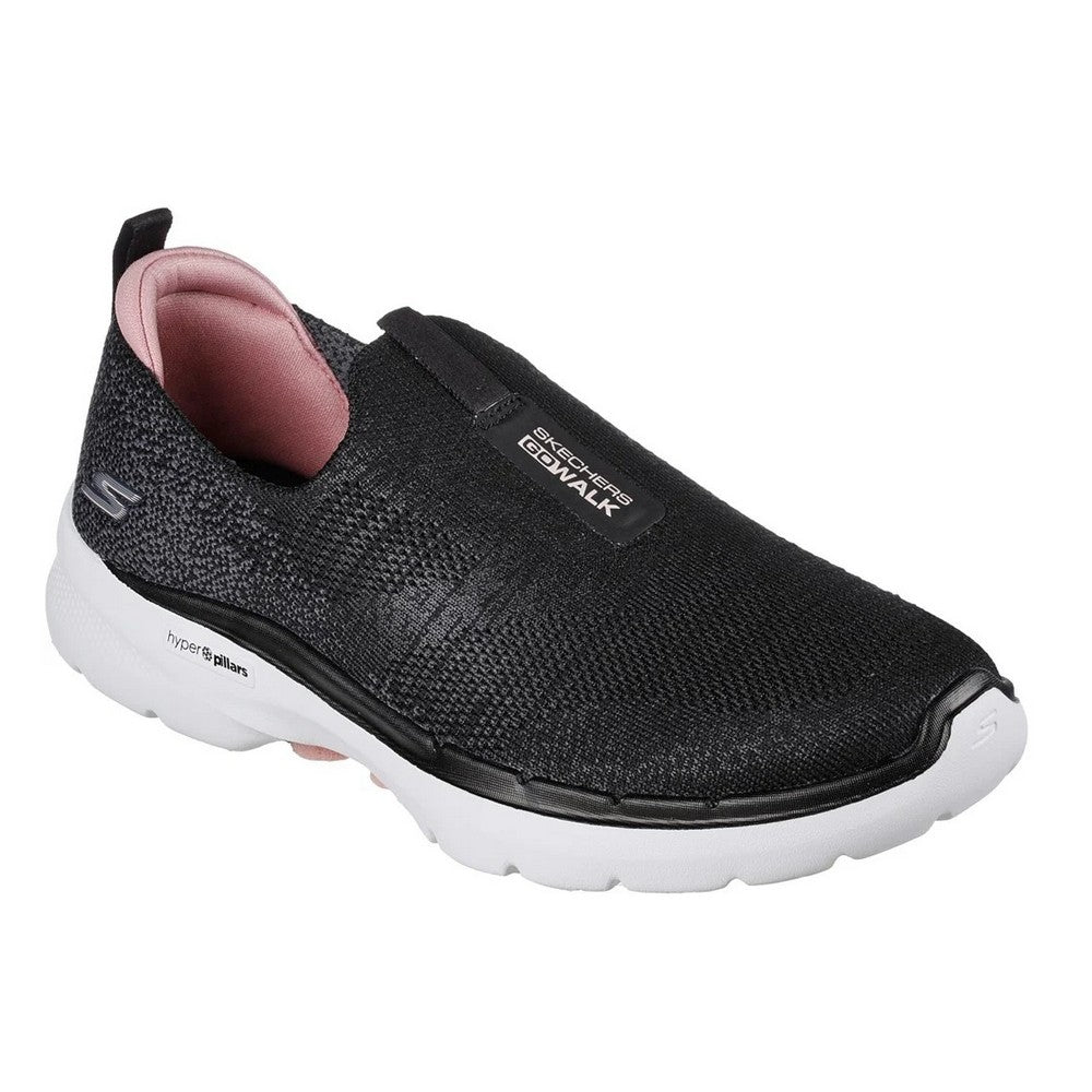Black-Pink - Front - Skechers Womens-Ladies Go Walk 6 Glimmering Trainers