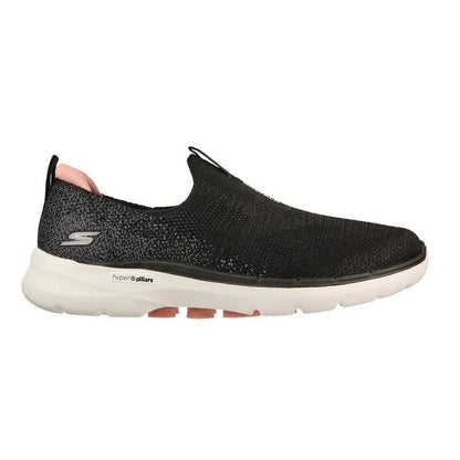 Black-Pink - Back - Skechers Womens-Ladies Go Walk 6 Glimmering Trainers
