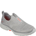 Grey-Coral - Front - Skechers Womens-Ladies Go Walk 6 Glimmering Trainers