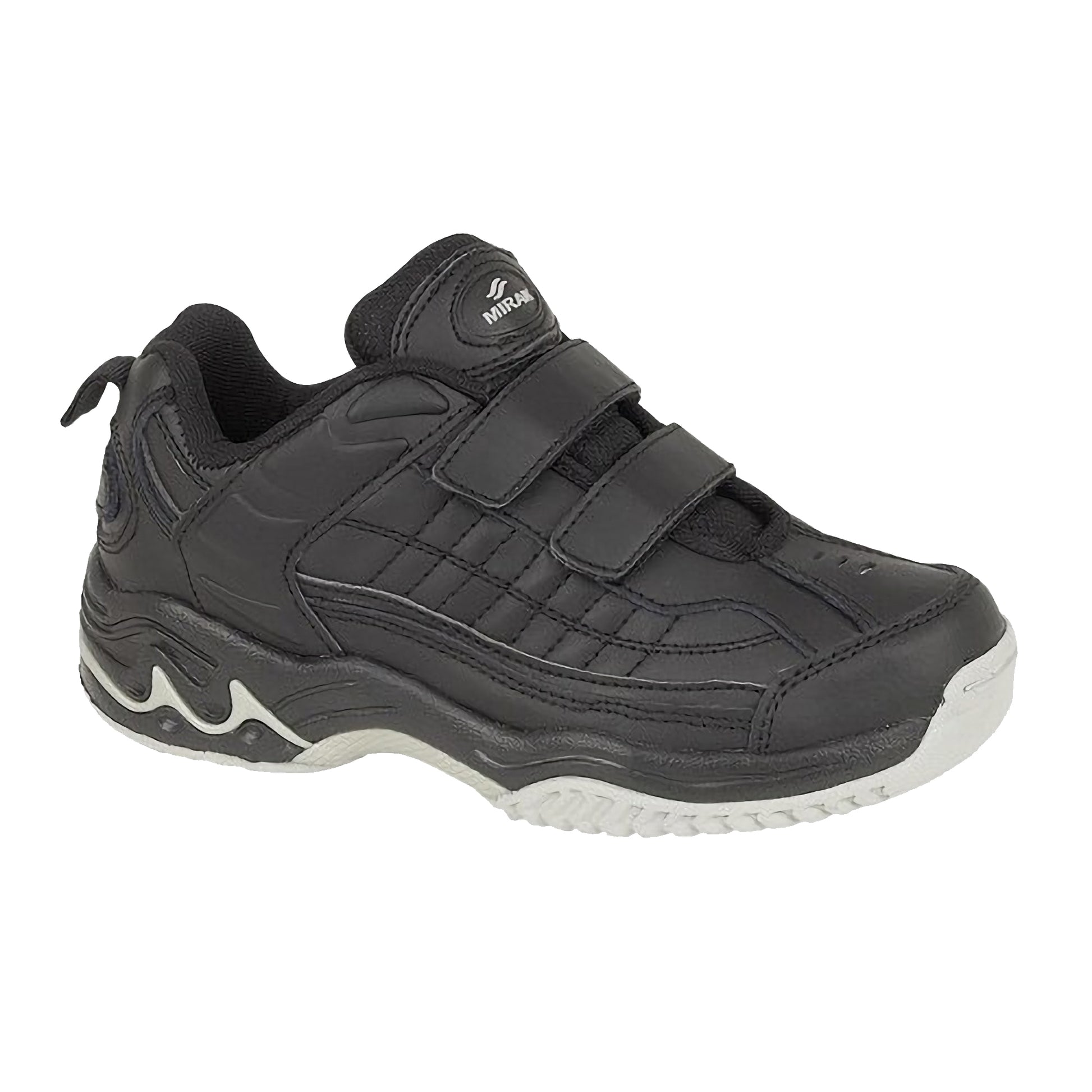 Black - Front - Mirak Contender Touch Fastening Womens-Ladies Leather Trainers