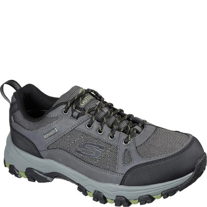 Charcoal - Front - Skechers Mens Selmen Cormack Leather Hiking Shoes