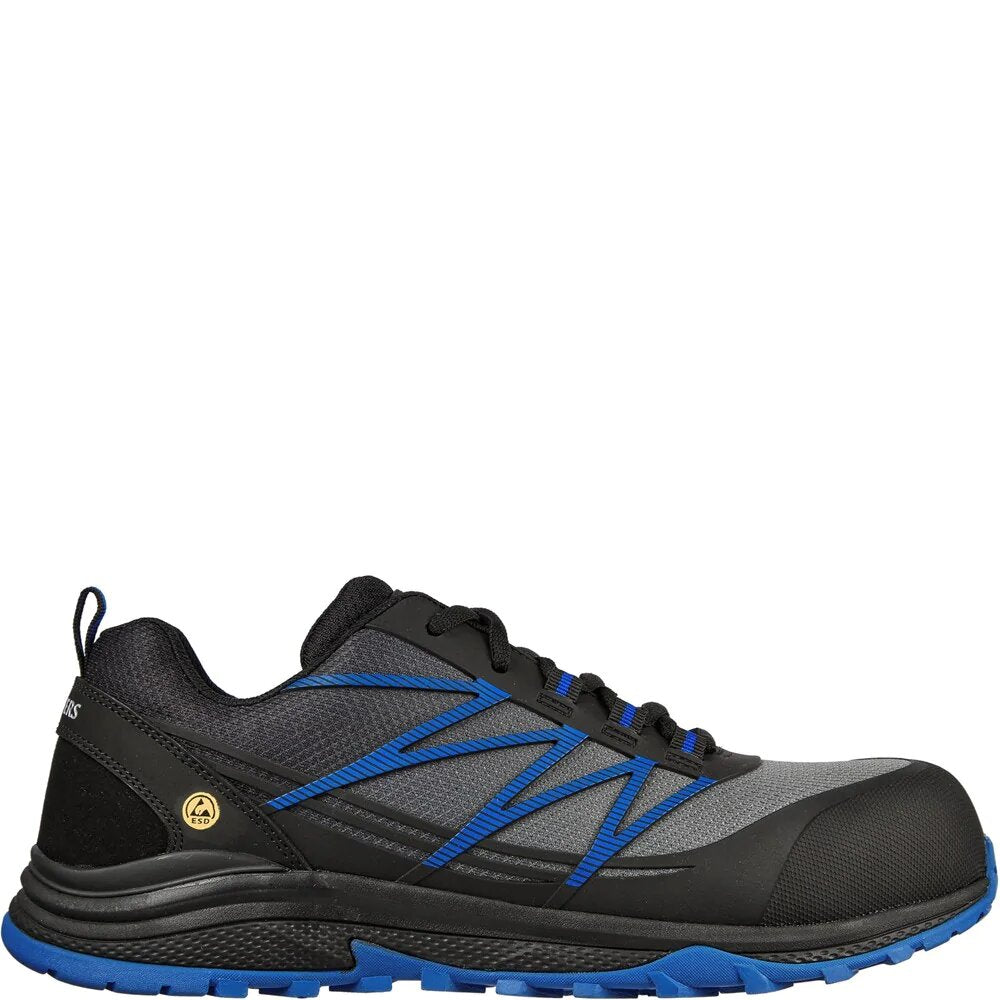 Black-Blue - Lifestyle - Skechers Mens Puxal Leather Safety Trainers
