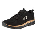 Black-Rose Gold - Front - Skechers Womens-Ladies Graceful Get Connected Trainers