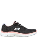 Black-Coral - Side - Skechers Womens-Ladies Appeal 4.0 Fresh Move Trainers