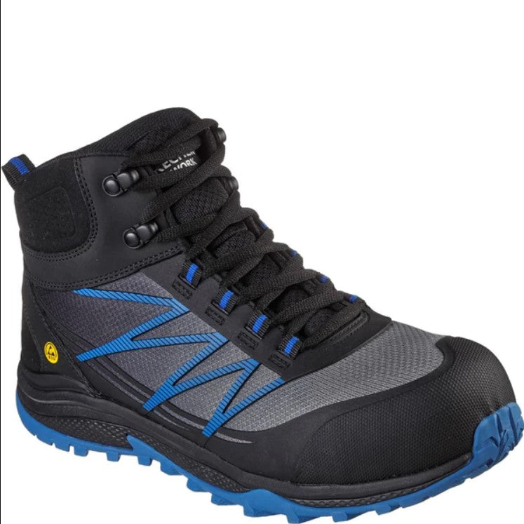 Black-Blue - Side - Skechers Mens Puxal Firmle Leather Safety Boots