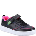 Black-Pink - Front - Skechers Girls Court Squad Color Remix Trainers