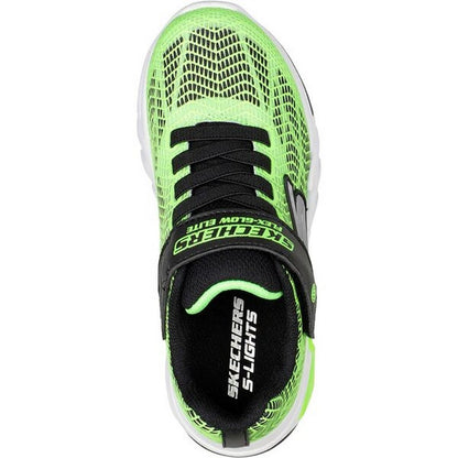 Lime-Black - Side - Skechers Boys Flex-Glow Elite Vorlo Trainers
