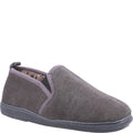 Grey - Front - Hush Puppies Mens Arnold Suede Slippers