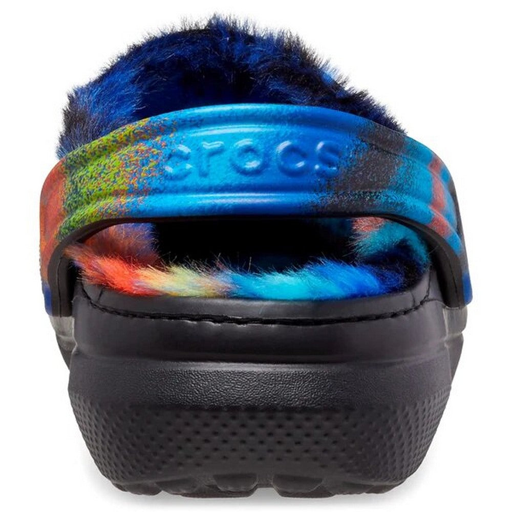 Black-Blue - Back - Crocs Womens-Ladies Classic Spray Lined Clogs