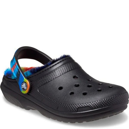 Black-Blue - Front - Crocs Womens-Ladies Classic Spray Lined Clogs