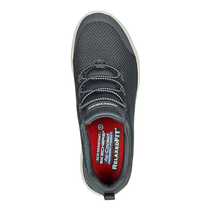 Charcoal-White - Side - Skechers Womens-Ladies Marsing-Waiola SR Safety Shoes