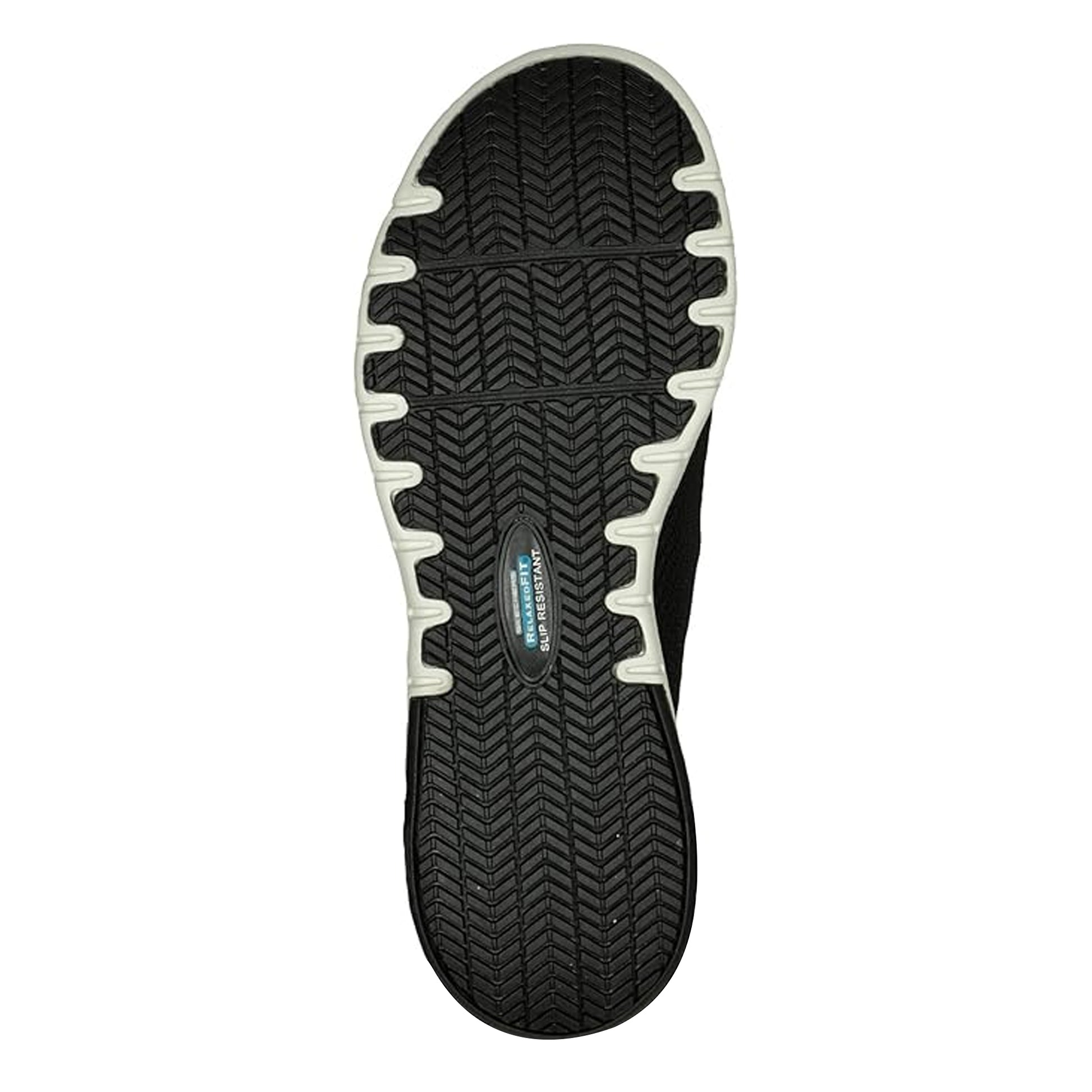 Black-White - Side - Skechers Womens-Ladies Marsing-Waiola SR Safety Shoes