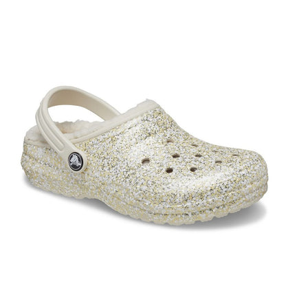 Stucco - Front - Crocs Childrens-Kids Glitter Lined Clogs