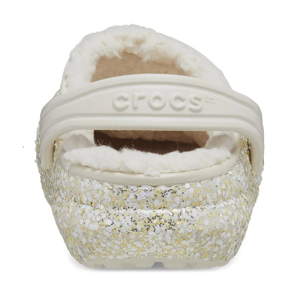 Stucco - Back - Crocs Childrens-Kids Glitter Lined Clogs