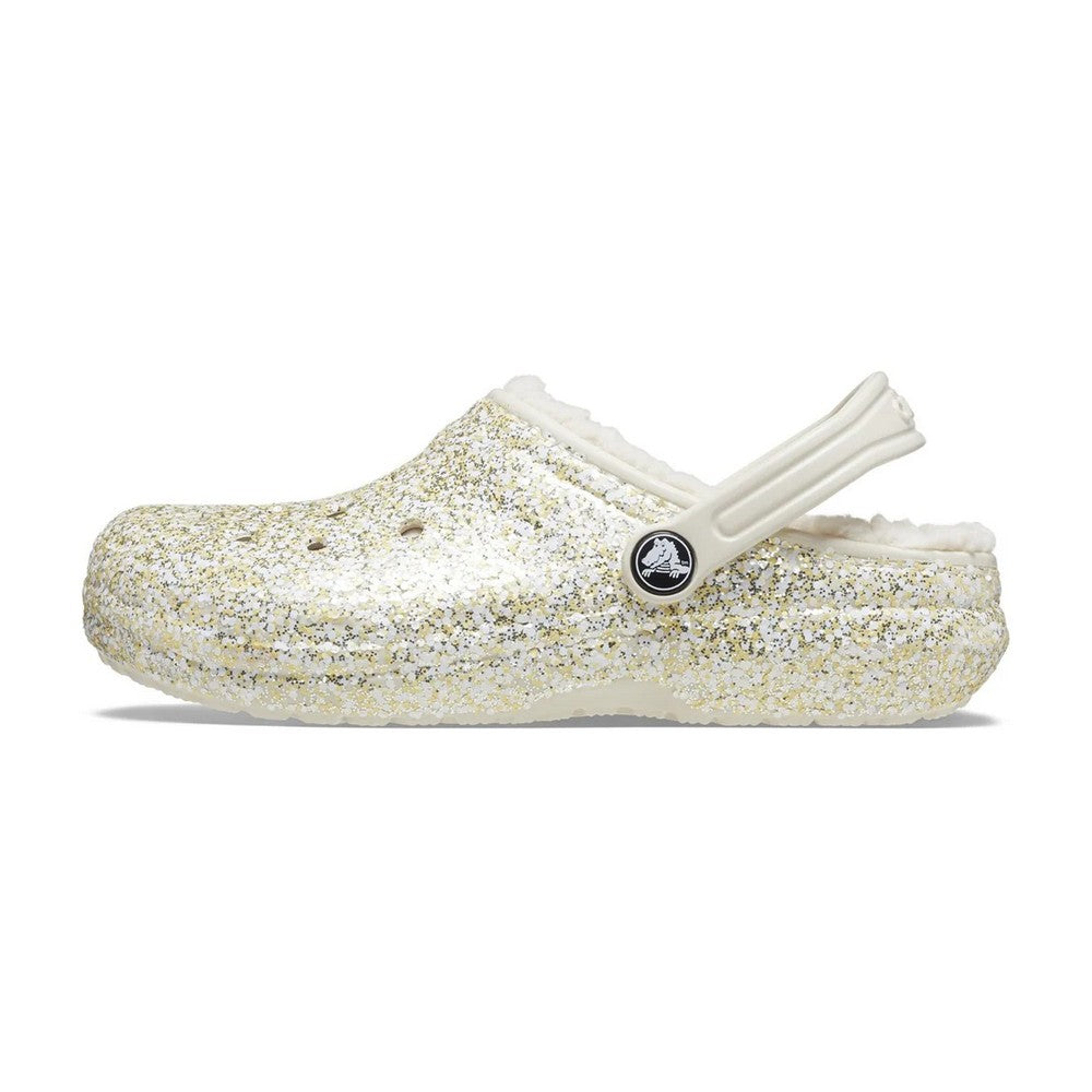 Stucco - Pack Shot - Crocs Childrens-Kids Glitter Lined Clogs