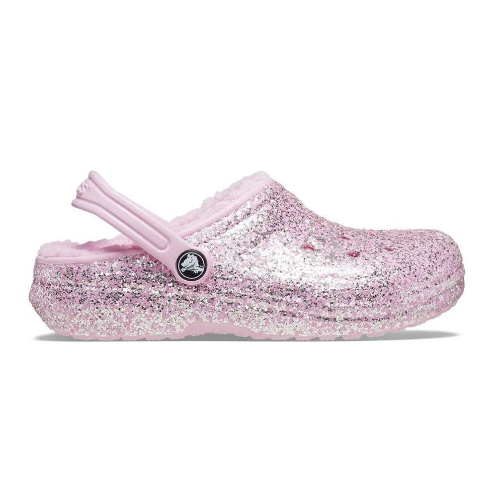 Flamingo Pink - Lifestyle - Crocs Childrens-Kids Glitter Lined Clogs