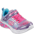 Purple-Blue - Front - Skechers Girls Sweetheart Lights Lets Shine Trainers