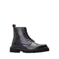 Black - Front - Base London Mens Sutton Leather Combat Boots