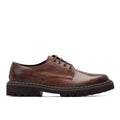 Burnt Brown - Pack Shot - Base London Mens Wick Leather Derby Shoes