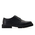 Black - Front - Base London Mens Wick Leather Derby Shoes