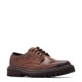 Burnt Brown - Front - Base London Mens Wick Leather Derby Shoes