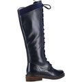 Navy - Back - Hush Puppies Womens-Ladies Rudy Leather Long Boots