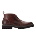 Burnt Brown - Front - Base London Mens Lomax Burnished Leather Chukka Boots